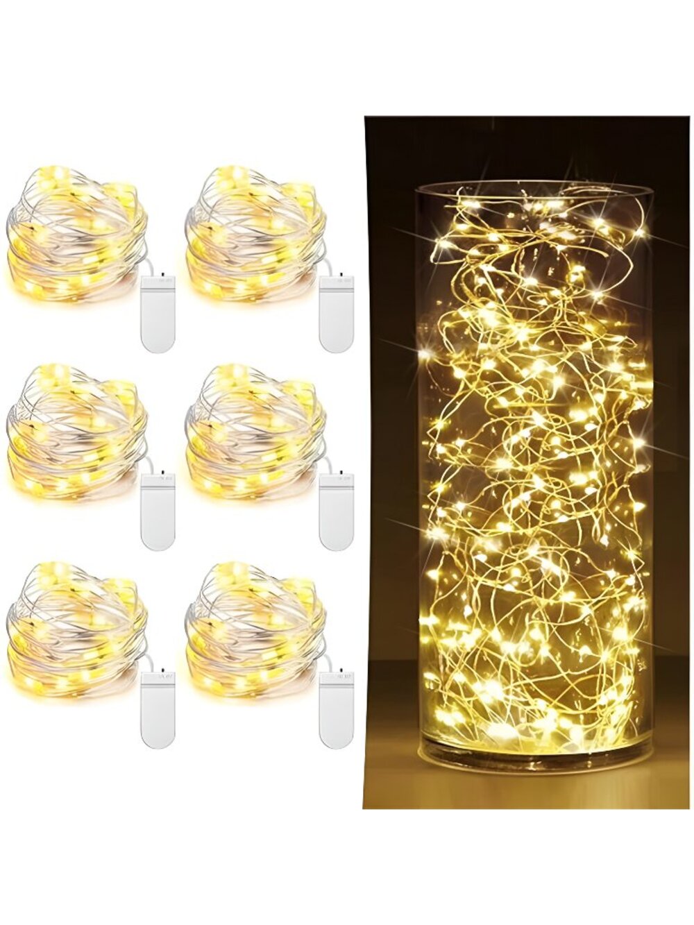 6Pack Fairy Lights Battery Operated 7ft 20 LED Mini String Lights Twinkle Lights